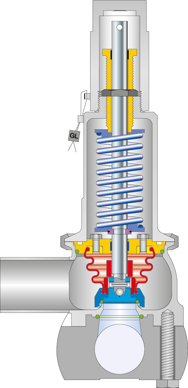LESER Clean Service Sicherheitsventil Type 485 Schnittbild