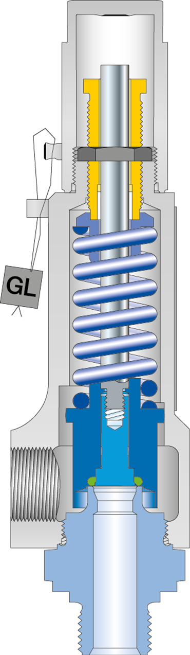 LESER válvula de seguridad  Tipo  438 Vista seccional