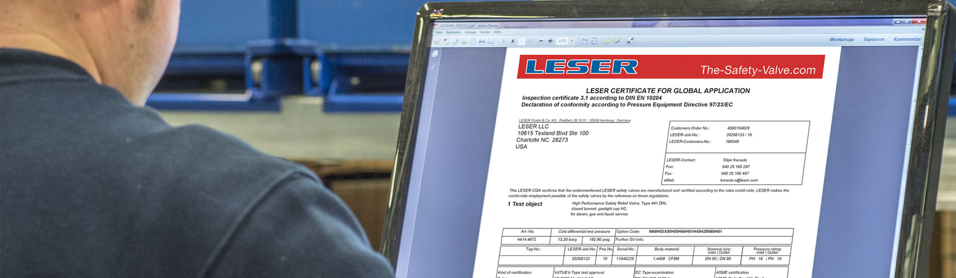 Zertifikate für Sicherheitsventile von LESER