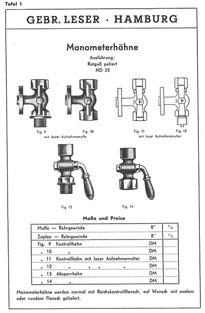 Manometer taps