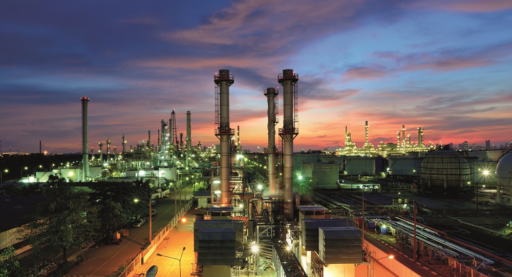Oil Refinery at Twilight